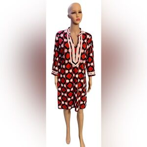 Tracy Negoshian Multicolored Knee-Length Dress with 3/4 Sleeve